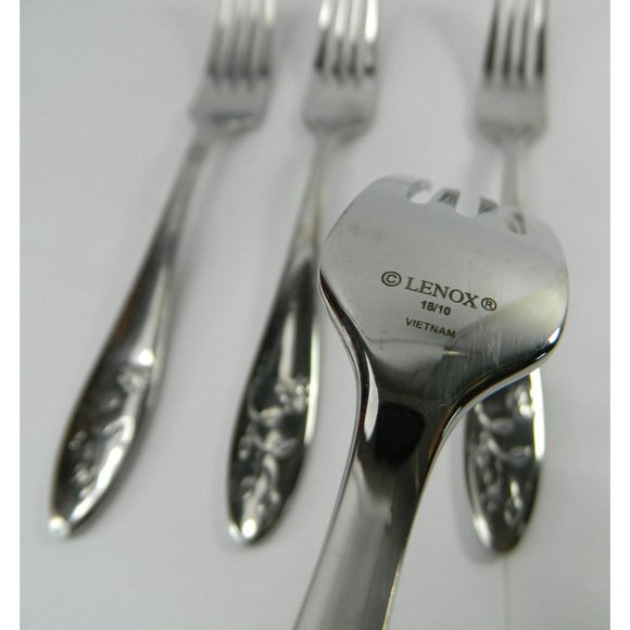 Lenox Butterfly Meadow Dinner Forks Set Of 4 In Great Condition Still Shiny! - Picture 5 of 11